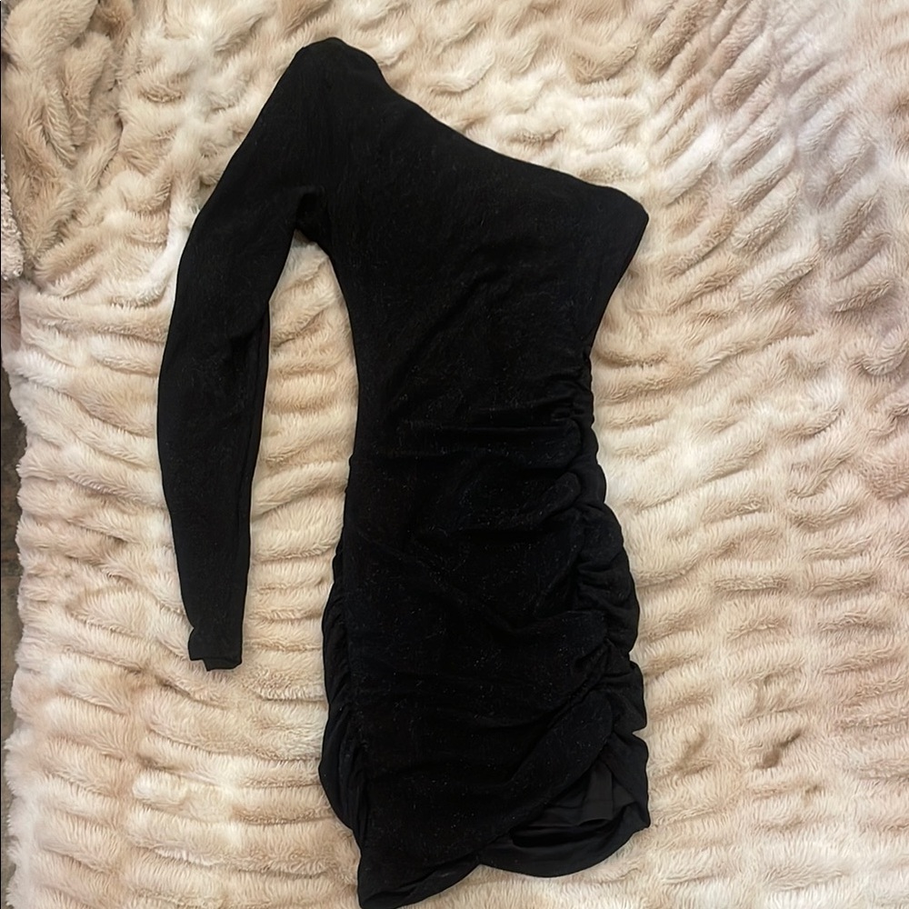 Privy Black and White One Shoulder Bodycon Dress